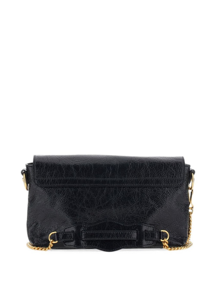 Balenciaga Le City Textured Lamb Leather Chain Clutch