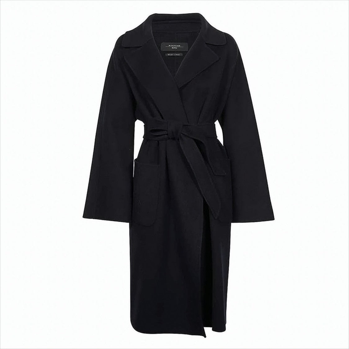 Max Mara Knee-Length Wool Coat With Self-Tie Belt