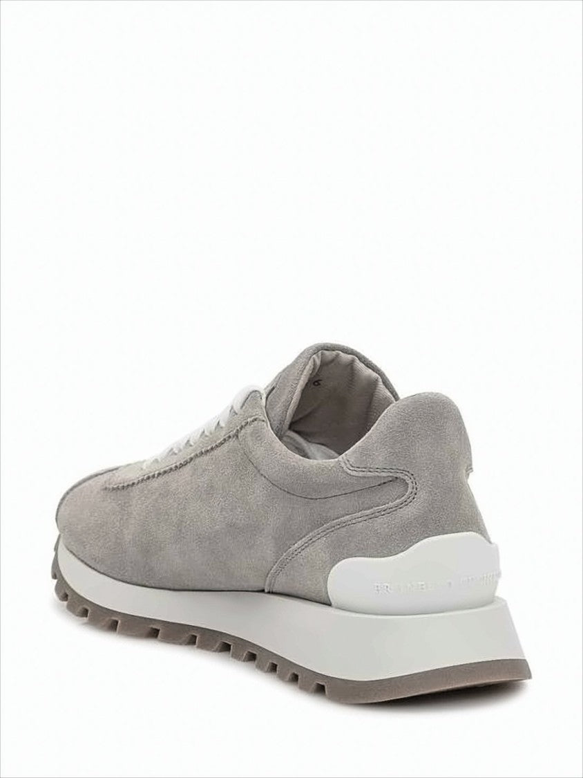 Brunello Cucinelli Suede Low-Top Sneakers With Contrast Rubber Sole