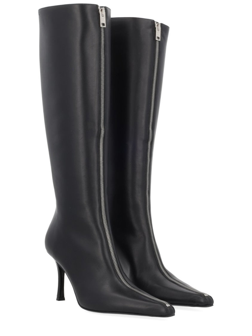 Alexander Wang Pointed-Toe Front-Zip Boots