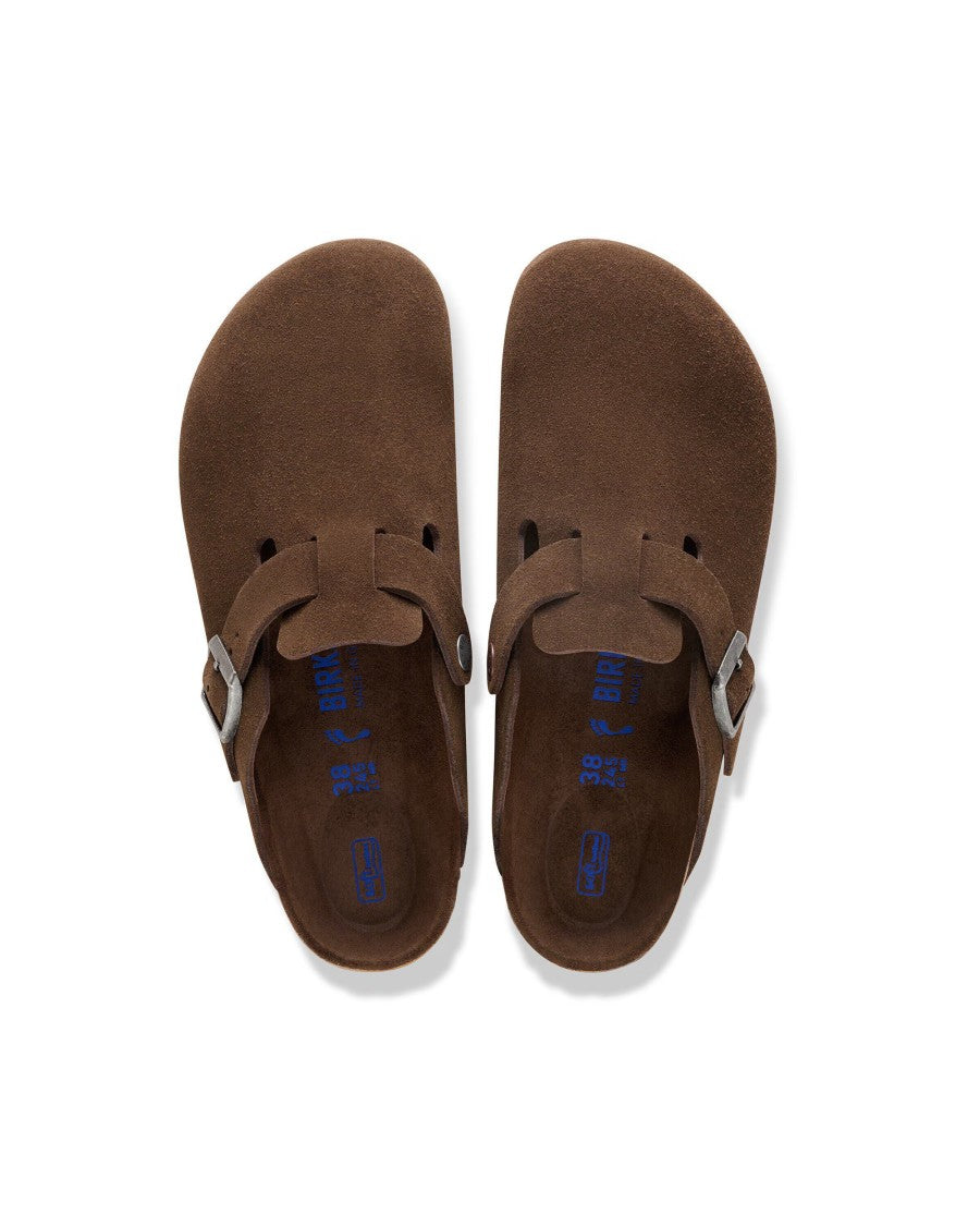 Birkenstock Tonal Brown Suede Boston Slip-On Clog With Adjustable Buckle