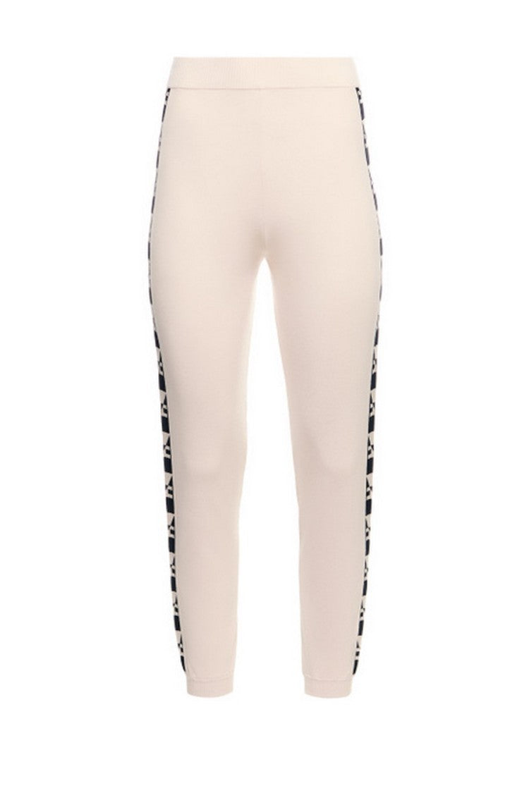 Elisabetta Franchi Butter-Colored Trousers With Side Print