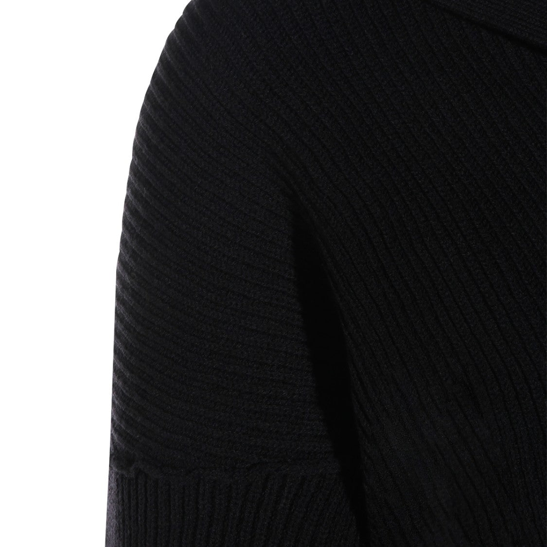 Rick Owens Black Wool Cropped Sweater