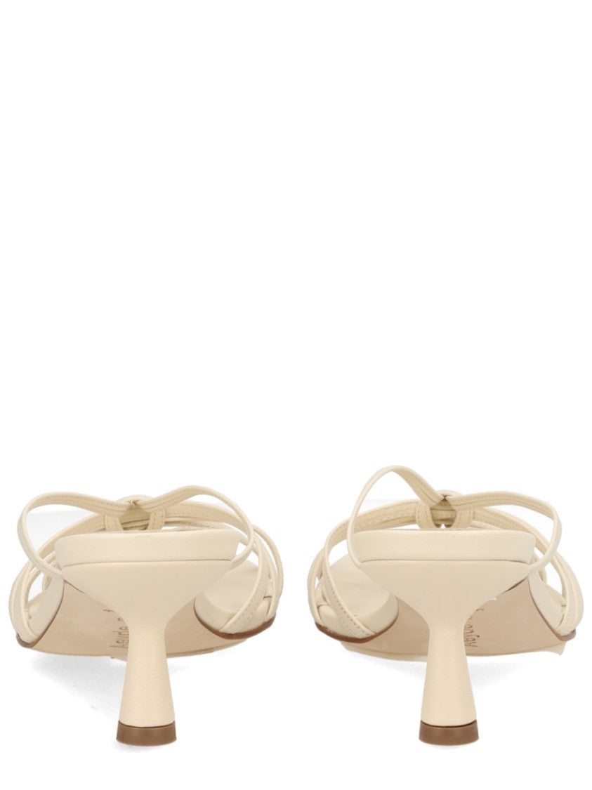 Aeydē Abby Minimalist Flared Heel Sandals
