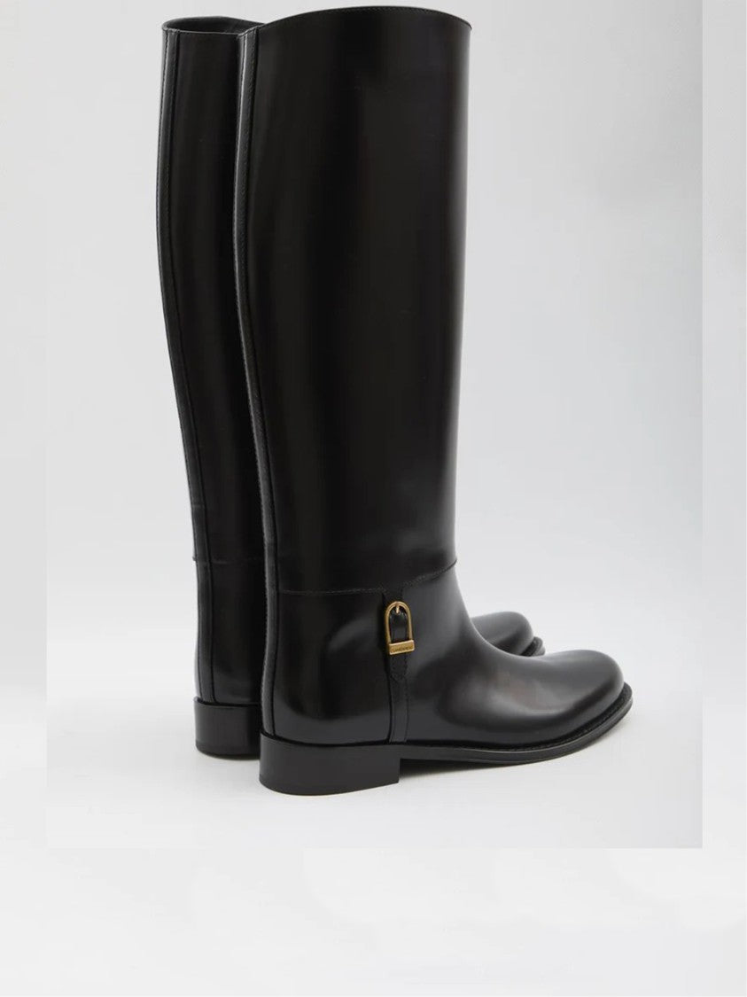 Saint Laurent Black Julia 25 Leather Boots