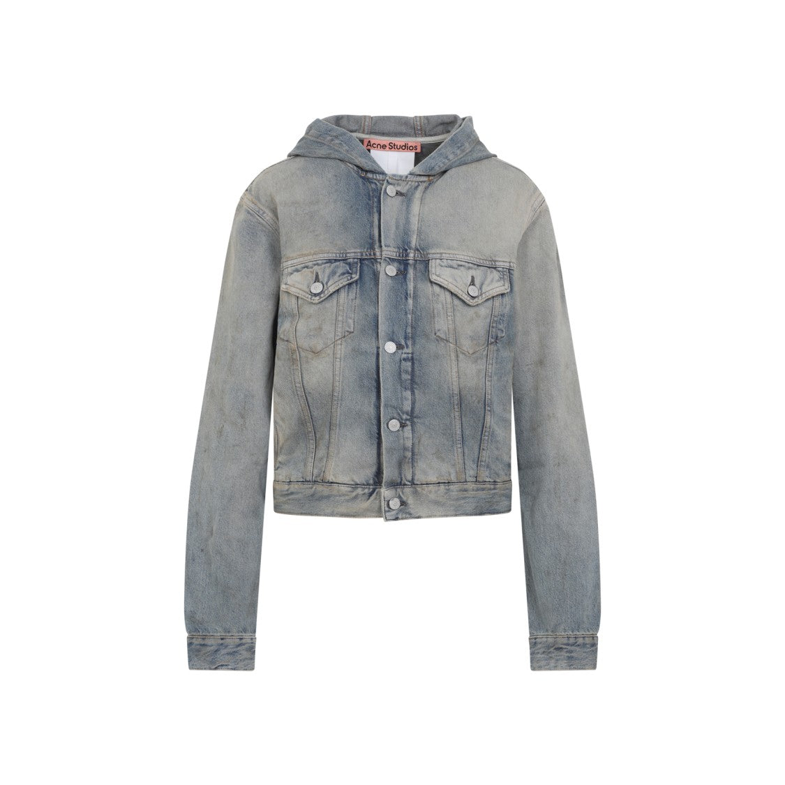 Acne Studios Cropped Denim Jacket With Hood