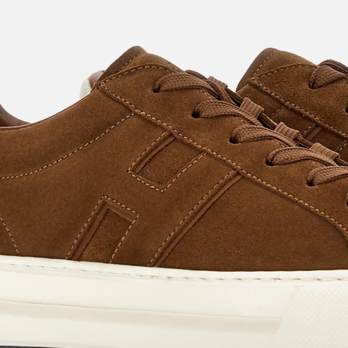 Hogan H691 Allacciato H Sneakers In Light Brown