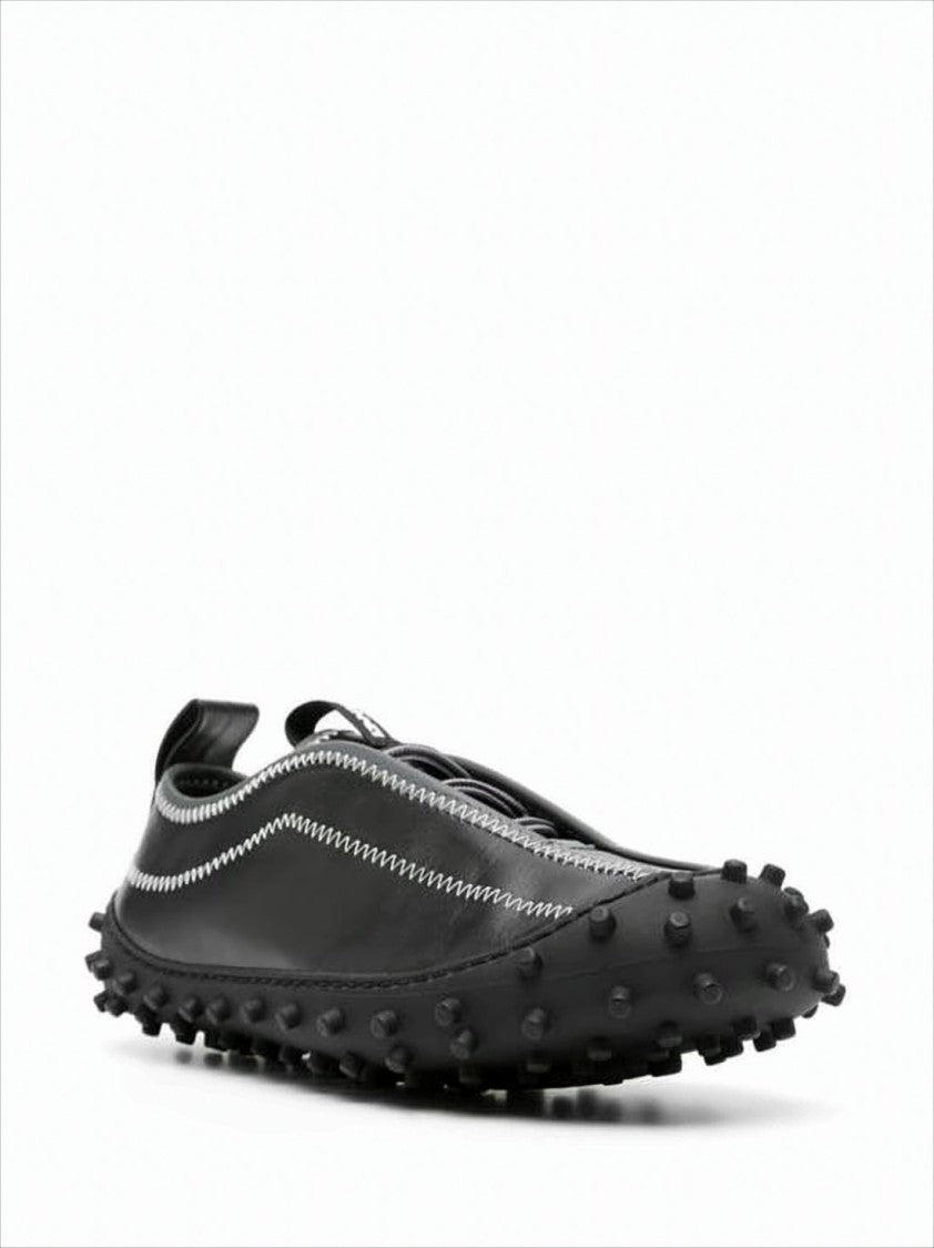 Sunnei Sleek Black Leather Sneakers
