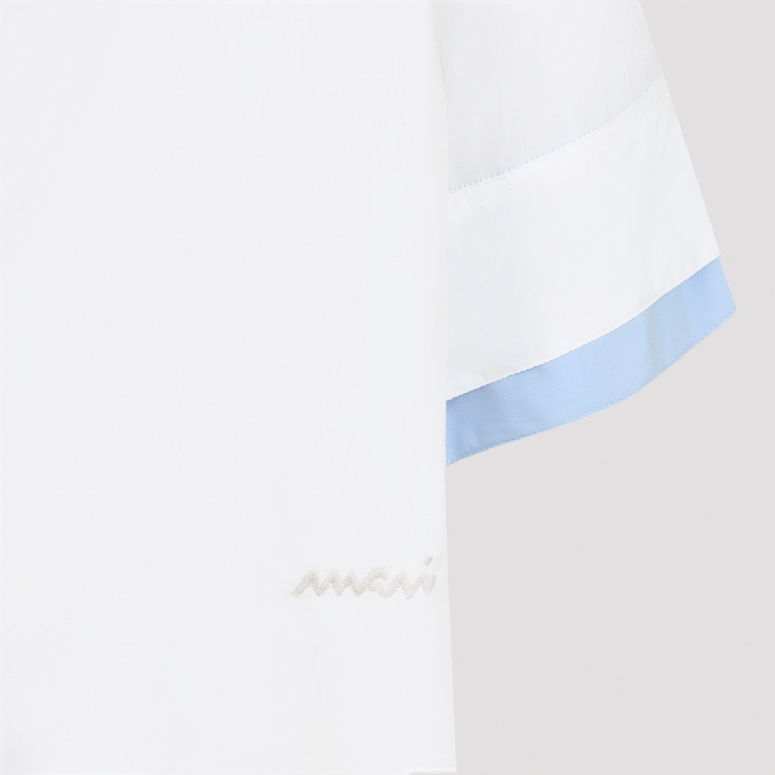 Marni Button-Up White Poplin Shirt With Double-Layer Cuffs