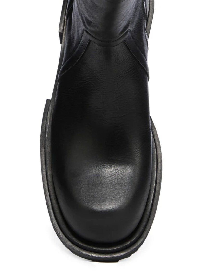 Rick Owens Black Leather Creeper Gabe Boots