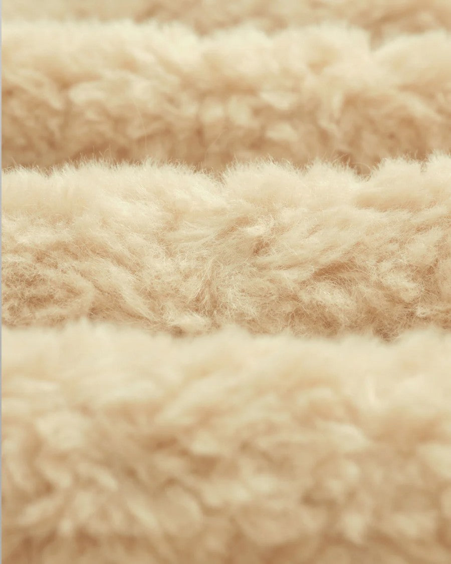 Wax London Recycled Sherpa Fabric Boxy-Fit Funnel Neck Jacket