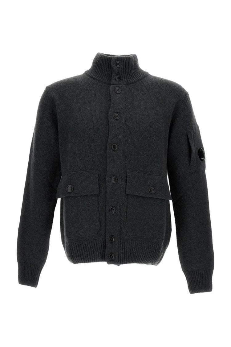 C.P. Company High Collar Wool Cardigan