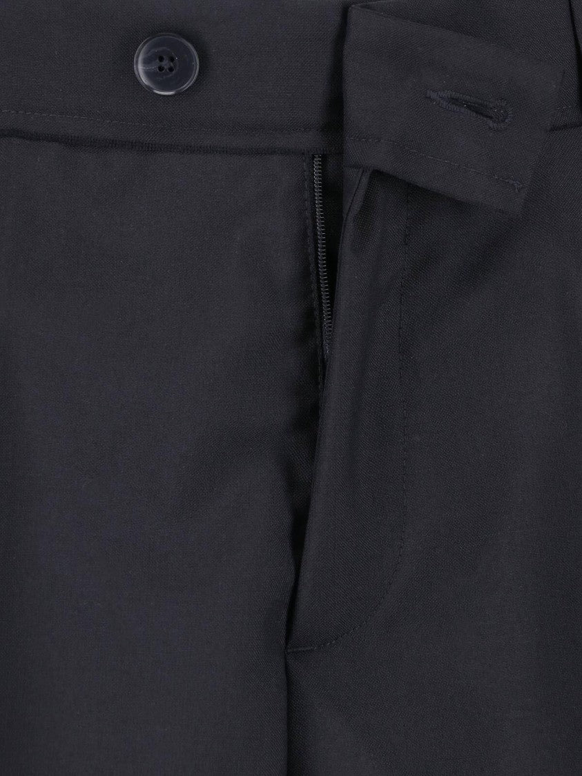 Mfpen Black Classic Straight-Leg Wool Shorts