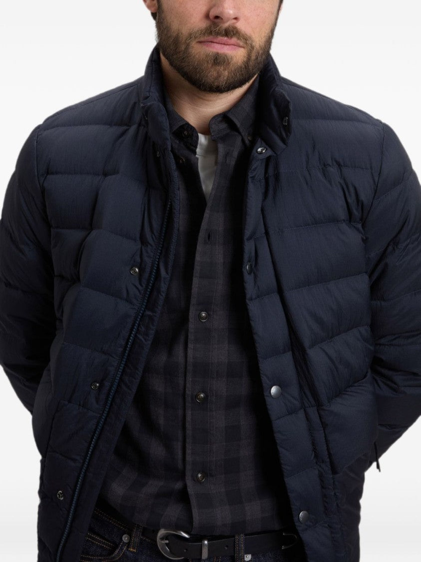 Woolrich Quilted Black Padded Jacket With Stand Collar