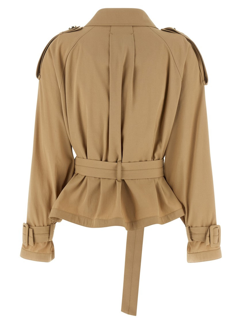 Pinko 'Tanya' Short Cotton Twill Trench Coat