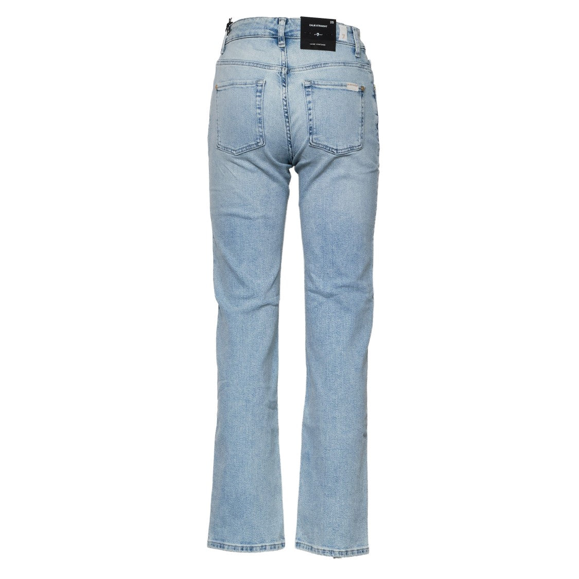 7 For All Mankind Light Blue Straight-Leg Jeans With Classic Five-Pocket Design