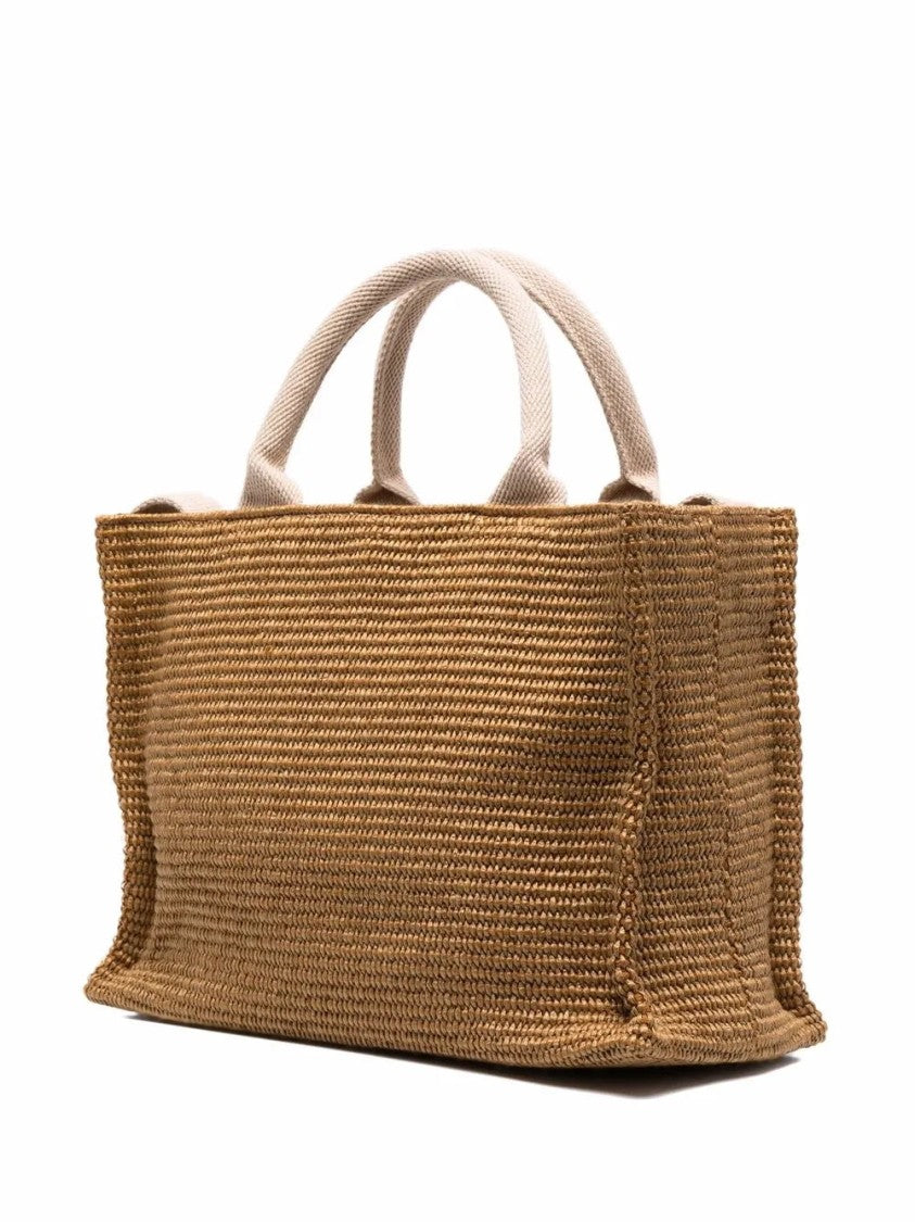 Marni Logo-Lettering Raffia Tote Bag