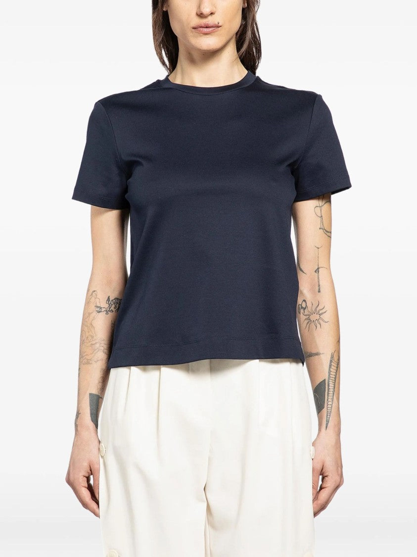 Max Mara Blue Crew Neck Cotton T-Shirt