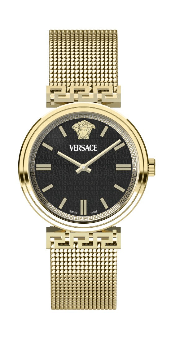 Versace Mythos 36Mm Analogue Watch With Yellow Gold Tone Finish