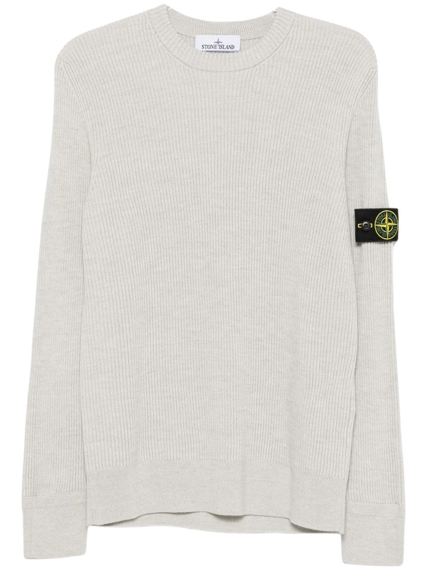 Stone Island Knitwear Patch Logo Ribbed Sweater