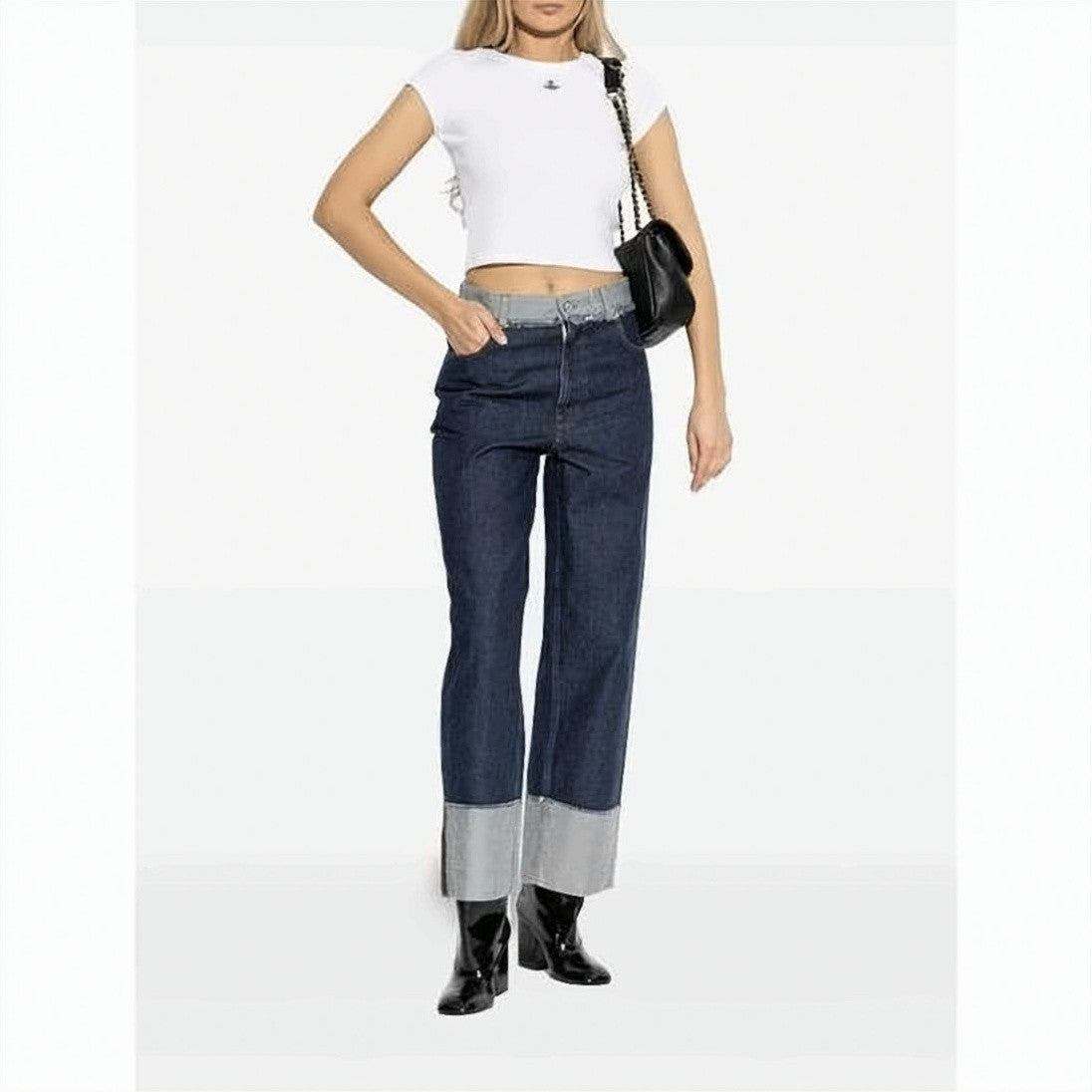 Vivienne Westwood Fitted Crop Top With Classic Round Neckline