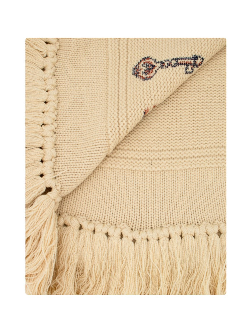 Etro Ivory Wool And Cashmere Scarf