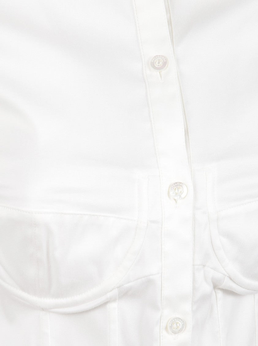 Balenciaga Corset-Detail White Shirt With Underwired Front