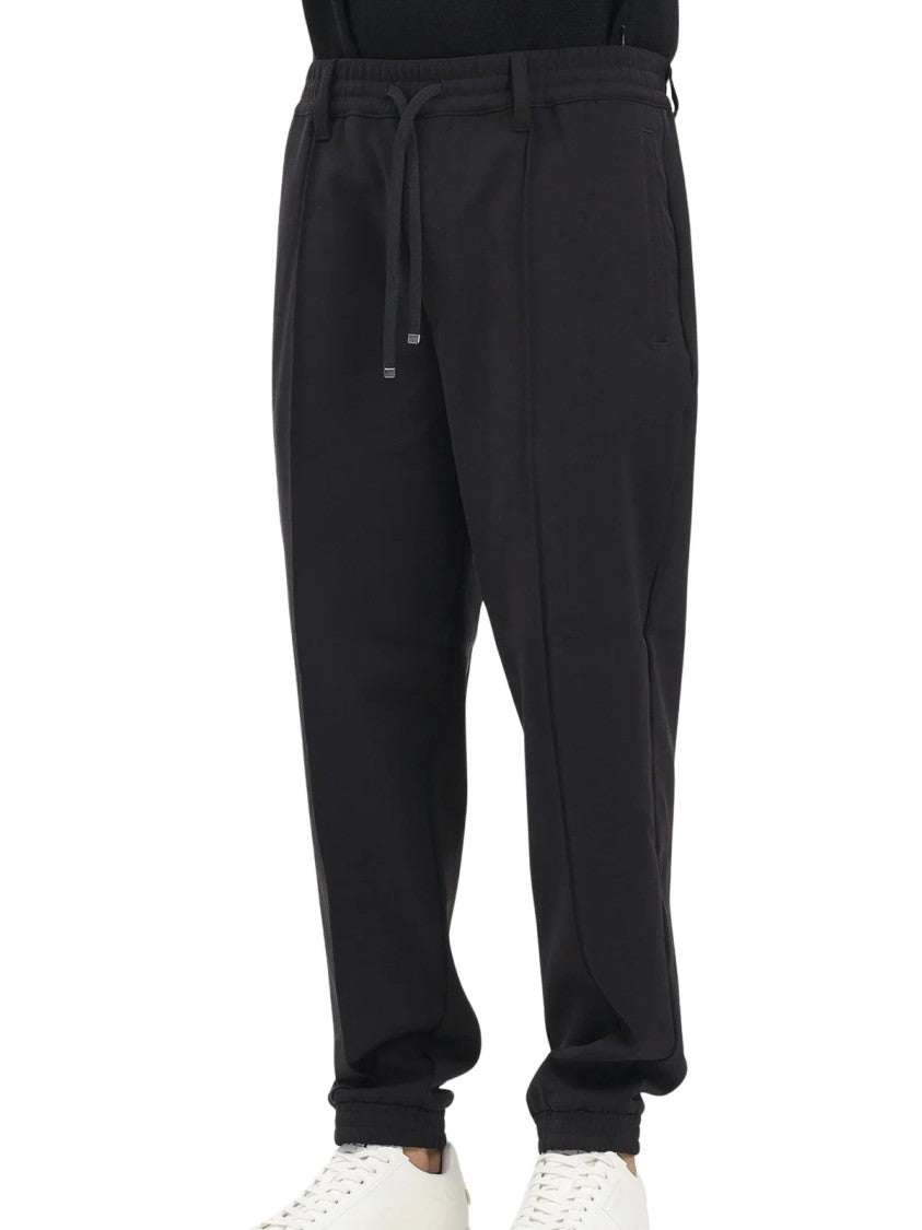 Armani Exchange Black Elastic Waistband Viscose-Blend Tracksuit