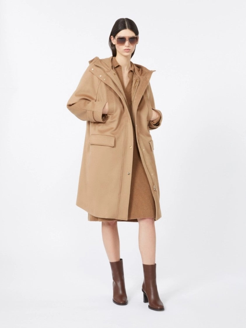 Max Mara Contemporary Camel Coat With Hood