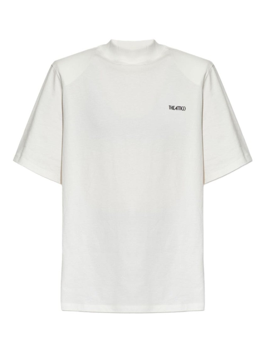 The Attico White T-Shirt With Subtle Embroidery