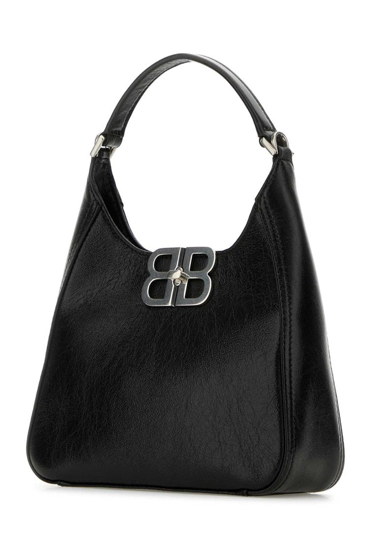 Balenciaga Black Leather Bb Soft Handbag