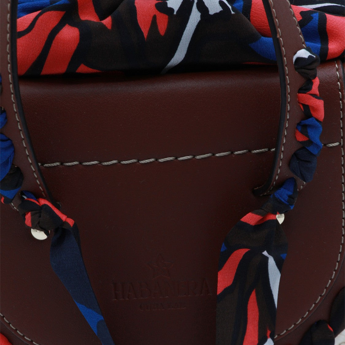 Cuba Lab Woven Straw Bag With Structured Leather Flap And Scarf Detail