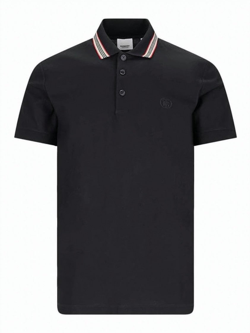 Burberry Short-Sleeve Polo Shirt With Ribbed Collar And Embossed Logo