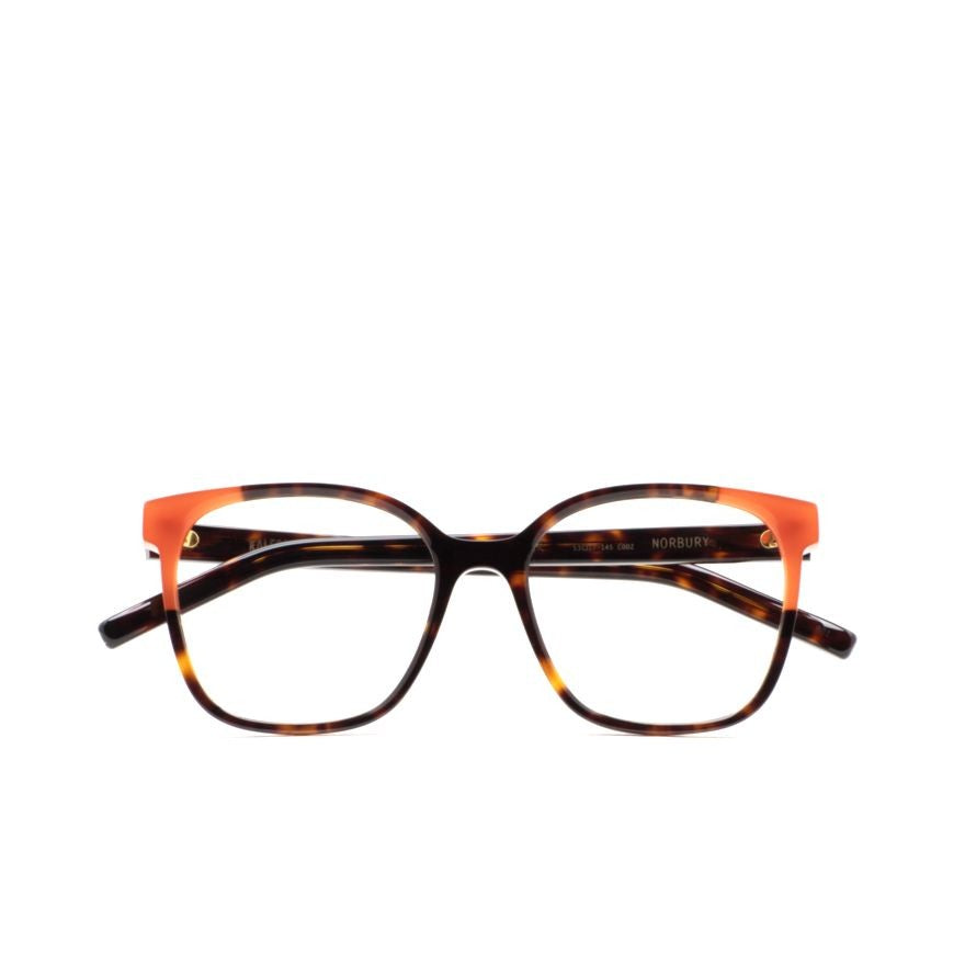 Kaleos Norbury Rectangular Tortoiseshell Sunglasses With Bold Orange Accents