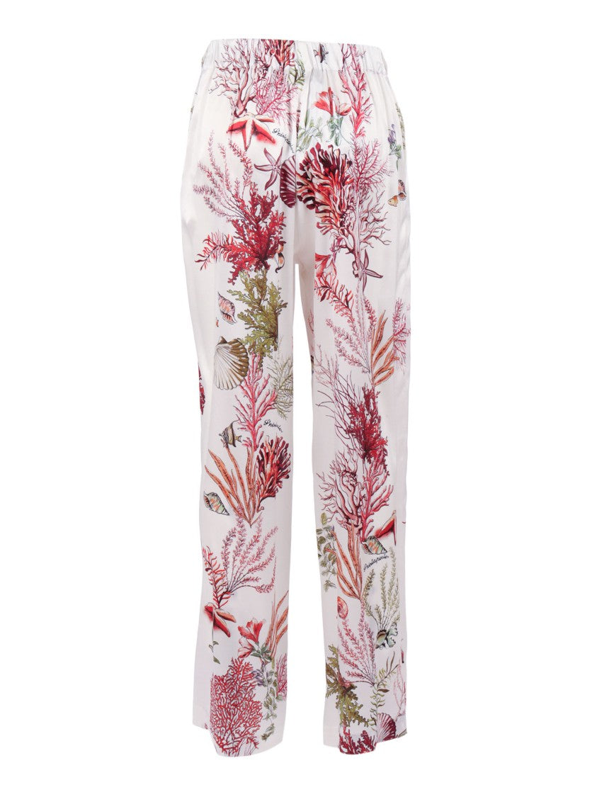 Shirt A Porter Palazzo Marine Print Elastic Straight-Leg Pants