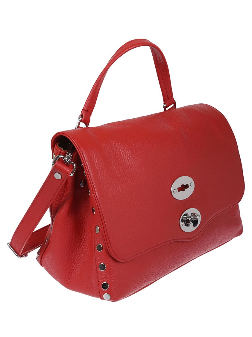 Zanellato Structured Leather Shoulder Bag With Metallic Closure
