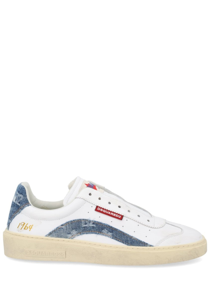Dsquared2 Rider Leather Denim Accents Sneakers