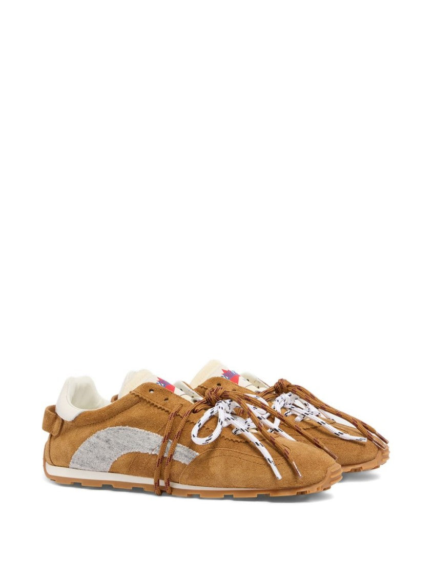 Dsquared2 Brown Appliqué Maple Leaf Lace Sneakers