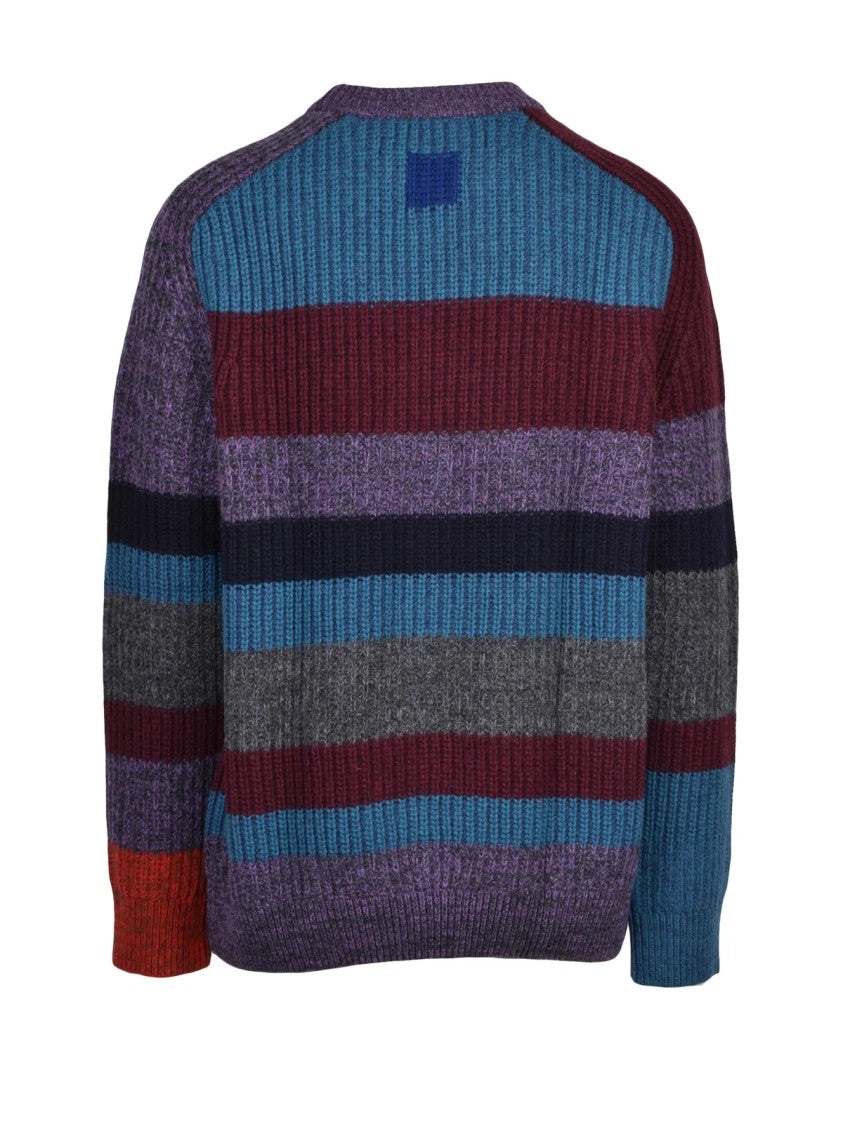 Paul Smith Loves Barbour Multicolor Ribbed Wool Crewneck Sweater