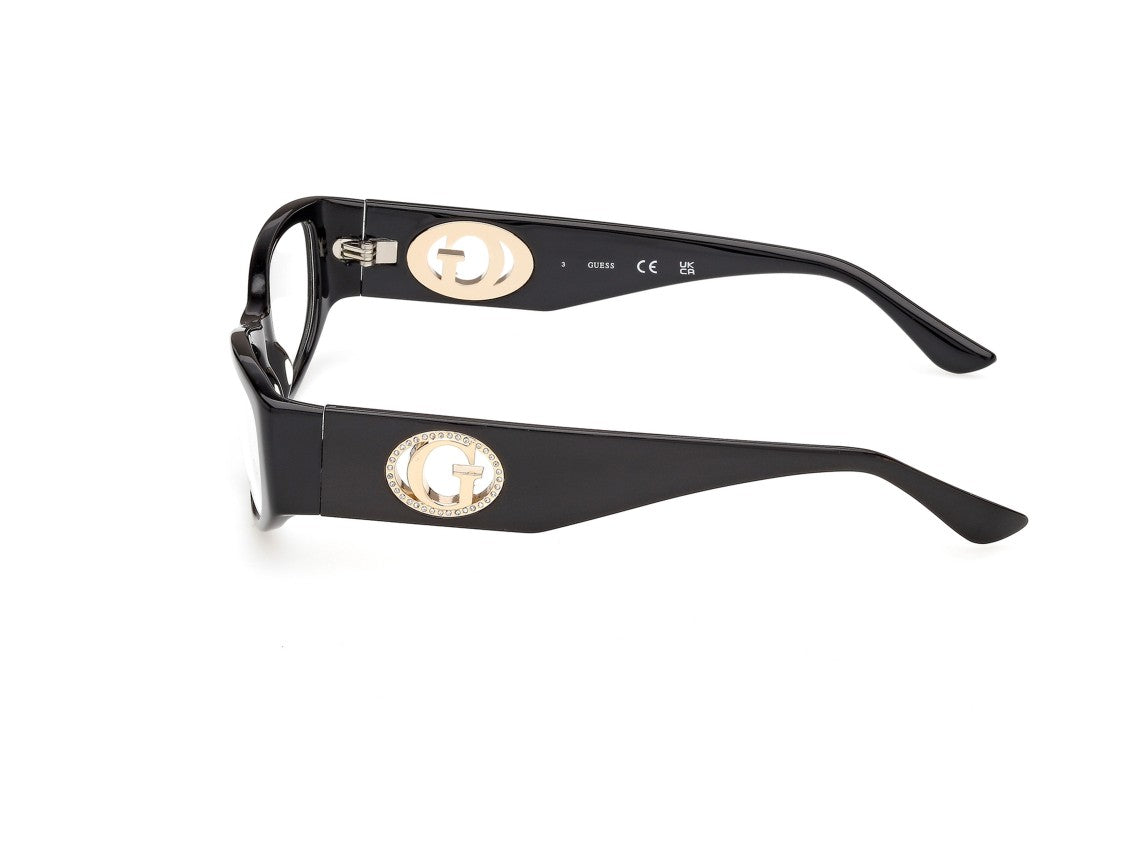 Guess Glossy Black Gu50352 Rectangular Acetate Sunglasses