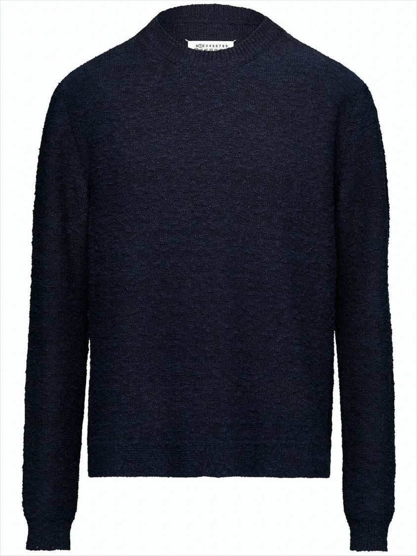 Maison Margiela Textured Knit Sweater With Signature Four-Stitch Detail