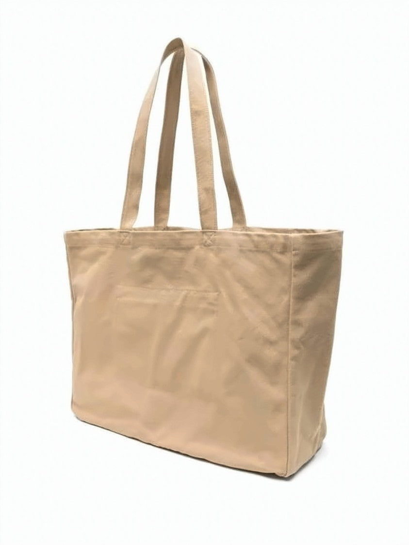Polo Ralph Lauren Beige Embroidered Logo Cotton Tote Bag