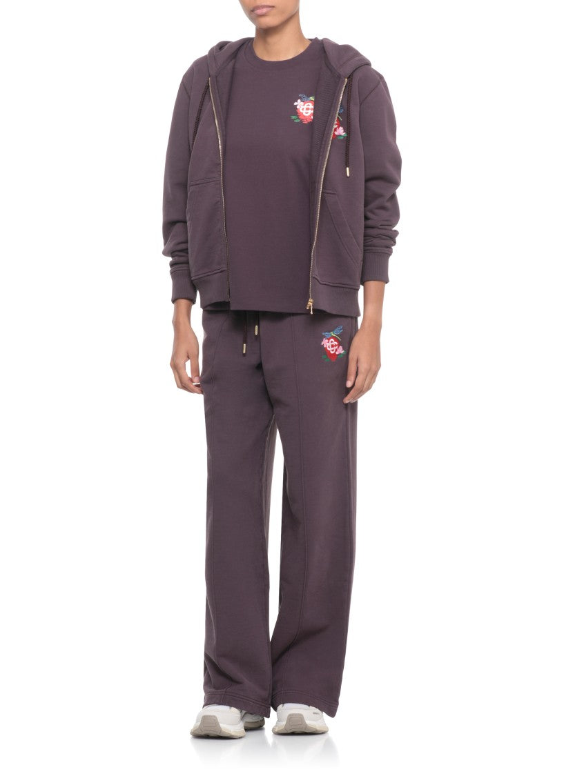 Casablanca Wide-Leg Cotton Trousers With Embroidered Motif