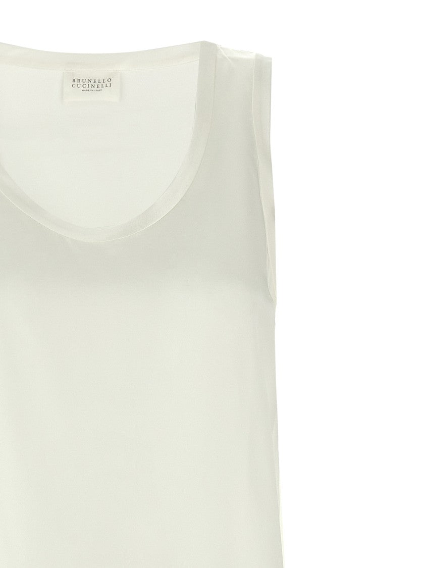 Brunello Cucinelli Silk Top With Round Neckline