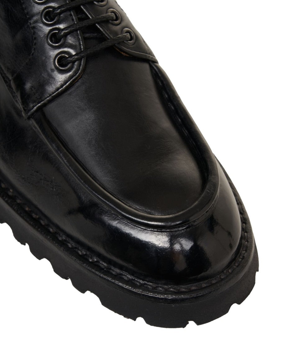 Green George Lace-Up Shoes With Rounded Oxford Silhouette