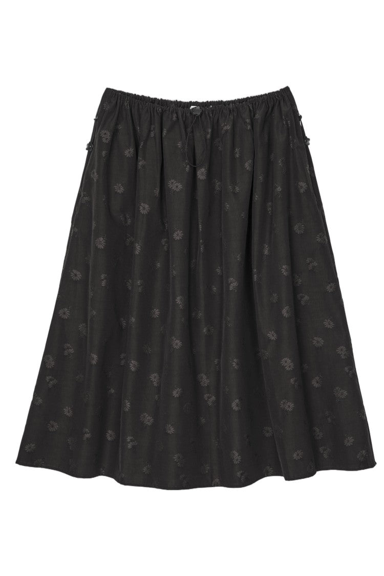 Cecilie Bahnsen Black Cbbria Ume Floral Sequins Cotton-Blend Midi Skirt