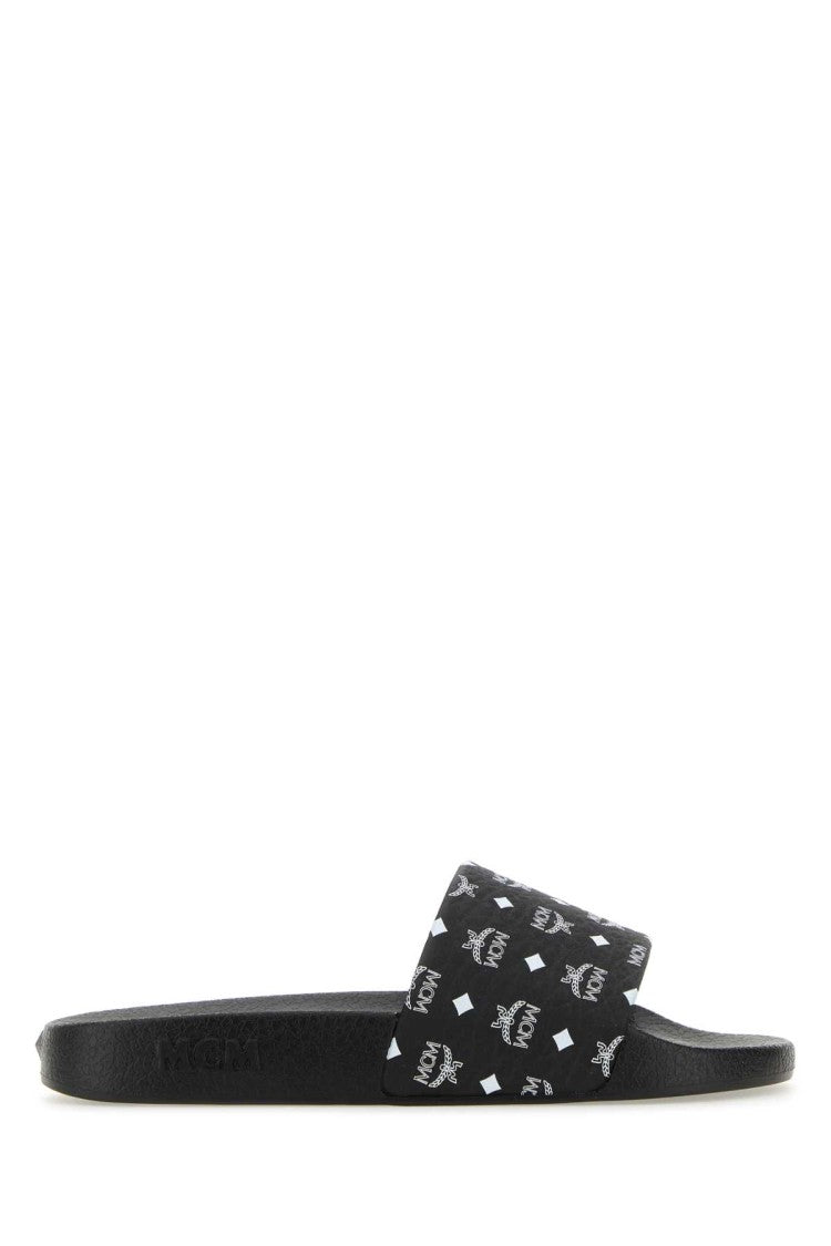 Mcm Black Rubber Slippers
