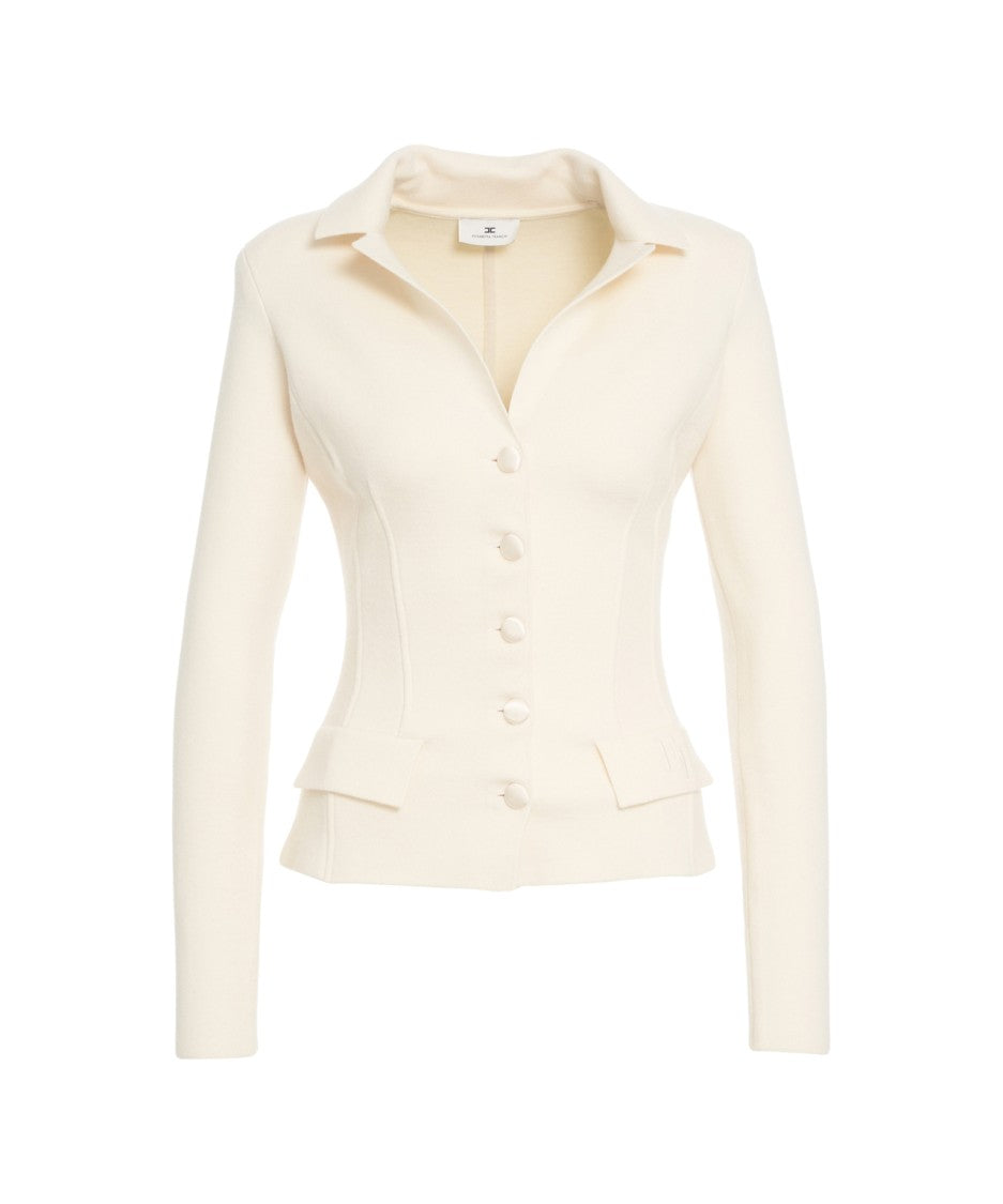 Elisabetta Franchi Single-Breasted Wool Blazer