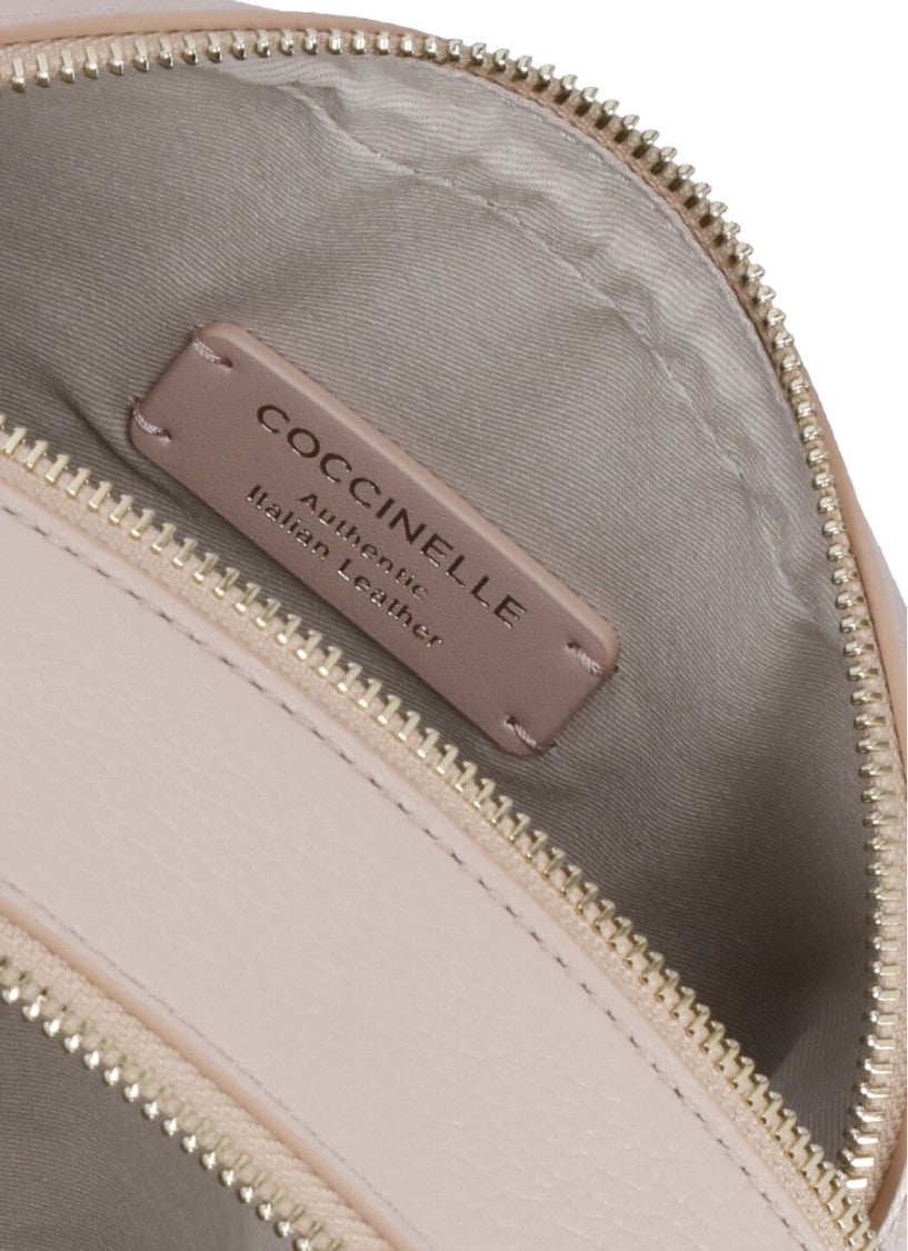Coccinelle Pink Leather Malory Shoulder Bag