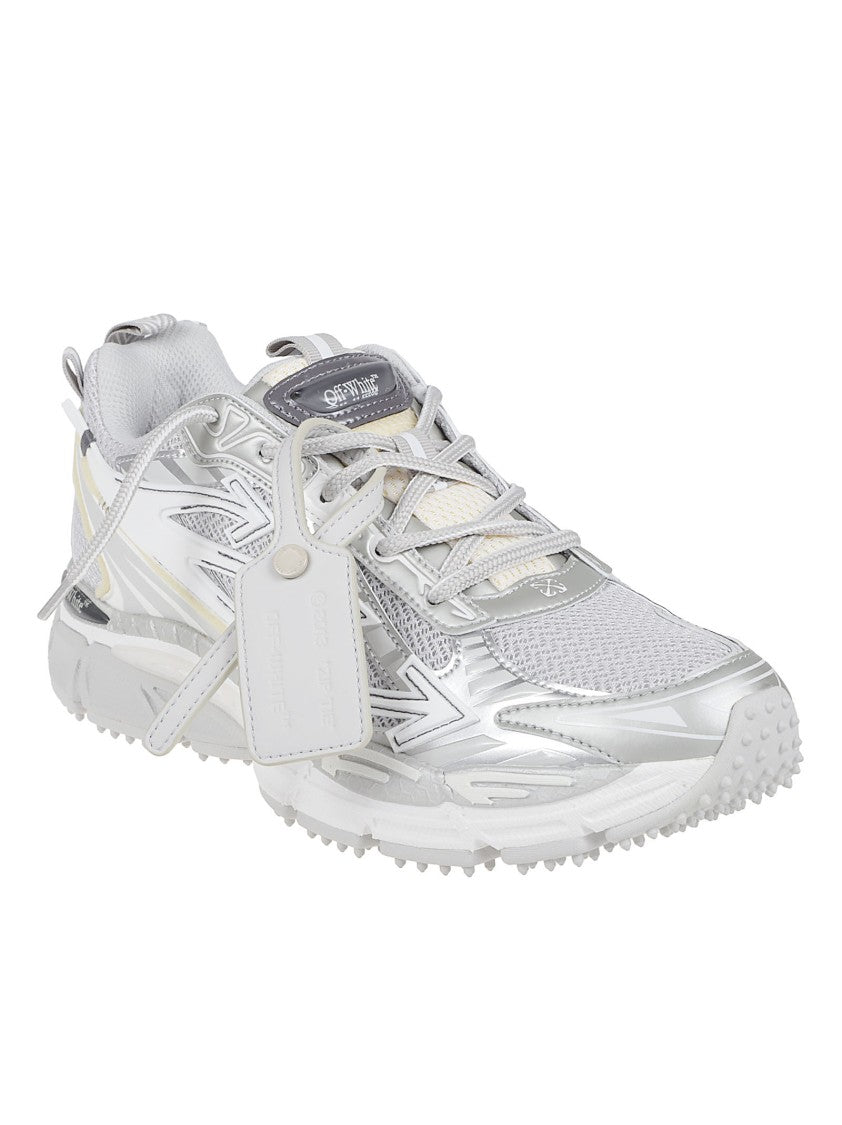 Off-White Futuristic Sneakers With Reflective Accents And Chunky Sole